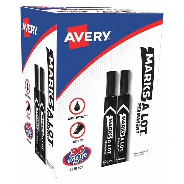 Avery Black Permanent Marker, 36 PK 98206