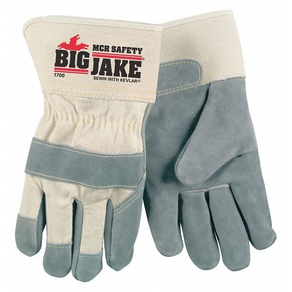MCR SAFETY 1936XL Mustang Grain Leather Palm 4.5,XL,PK12 