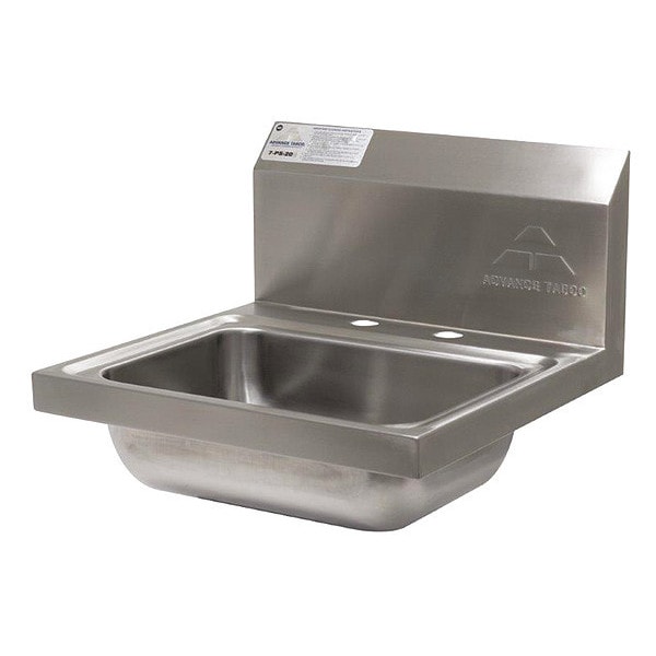 Advance Tabco Wall Mounted Hand Wash Sink w/4 in  OC Deck Faucet Holes 7-PS-20-NF - main