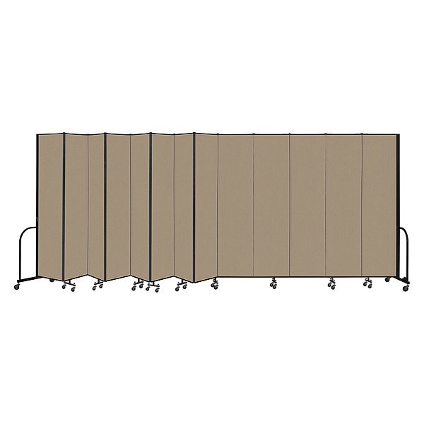 Screenflex Portable Room Divider, 13 Panel, 8 ft. H x CFSL8013CW Zoro