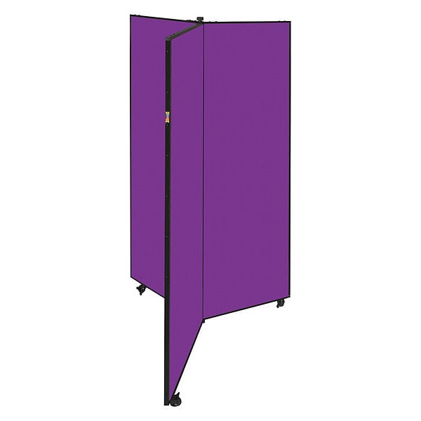 Screenflex Display Tower, 3 Panel, 6ft.5"H, Purple CDS683DP Zoro