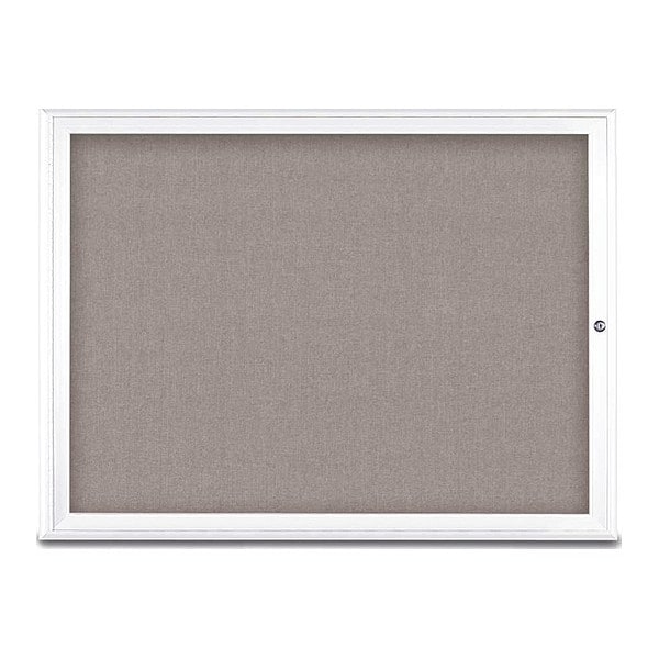 United Visual Products Corkboard, Single Door, Radius Frame, 48x36", White/Pearl UV70031-WHITE-PEARL