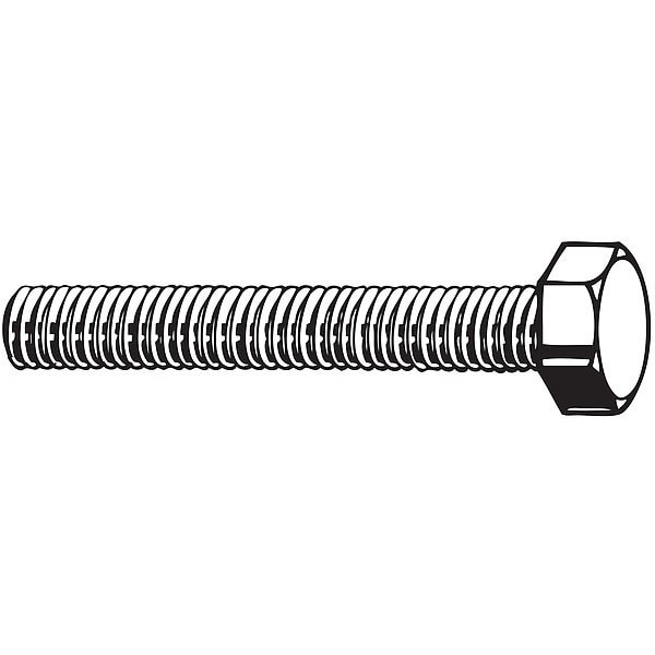 Zoro Select Hex Head Cap Screw, Plain Stainless Steel, 100 mm L 6BU37