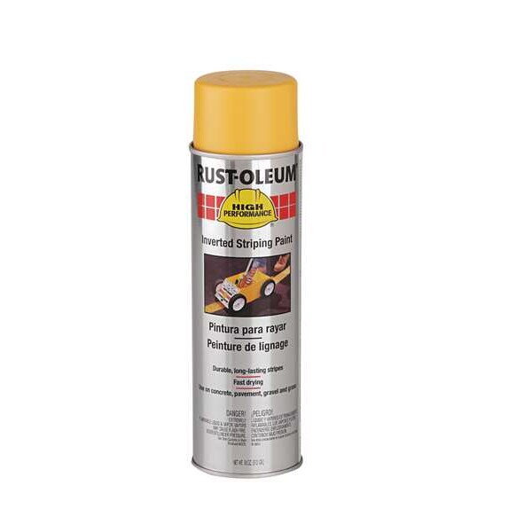 Rust-Oleum Inverted Striping Paint, 18 oz., Yellow, Solvent