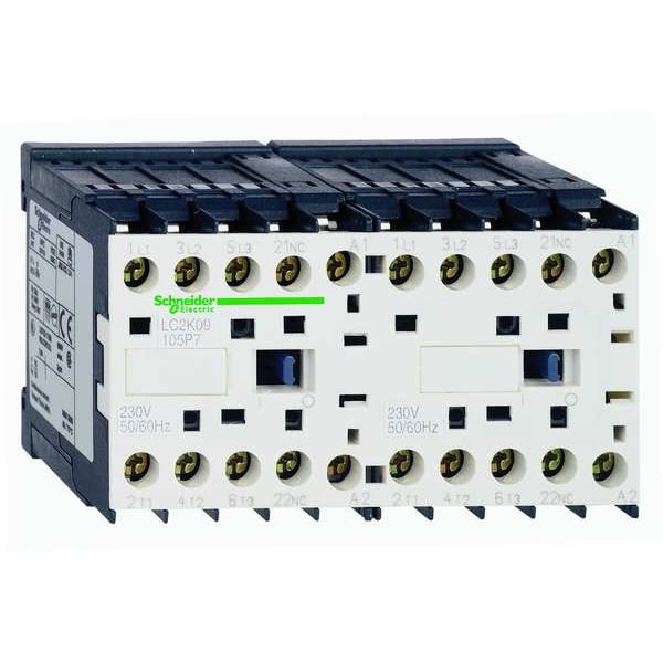 Schneider Electric Miniature IEC Magnetic Contactor, 3 Poles, 240 V AC, 6 A, Reversing: Yes LC2K0601U7