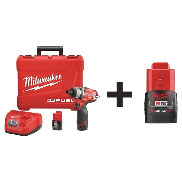 Milwaukee Tool Cordless Screwdriver Kit, 12.0V 240222, 48112420 Zoro