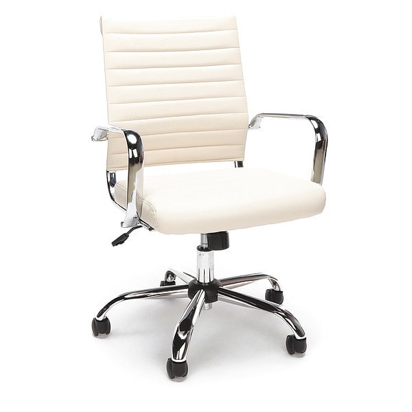 Ofm Executive Chair, 25-1/2"L36-1/2"H, LeatherSeat, EssentialsSeries ESS-6095-IVY