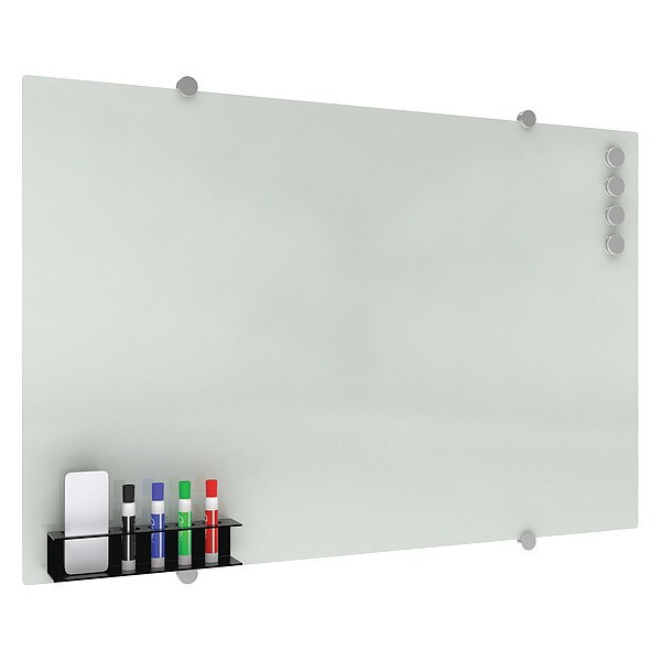 Ofm Magnetic Glass Markerboard, 36"X24", White GB3624-REC-WHT | Zoro