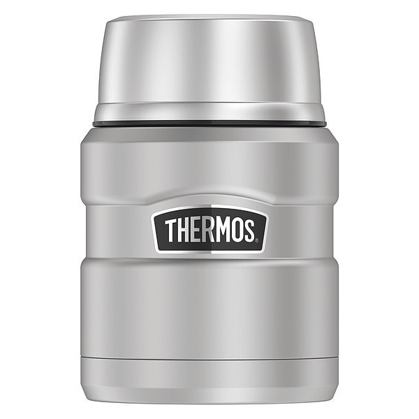Thermos Stainless Steel Food Jar w/Folding Spoon, 16 oz., Matte Steel  SK3000MSTRI4