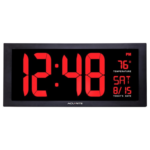 Acurite Digital Led Wall, w/Indoor Temp 75100MA1 Zoro
