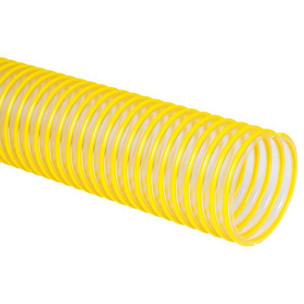 Flexaust Co Ducting Hose, 50 ft L, Clear/Yellow 3493040050 Zoro