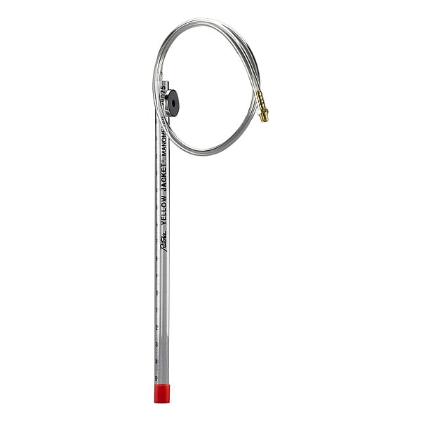 Yellow Jacket Analog Manometer, Plastic, Red, 0.54 psi 78075 Zoro