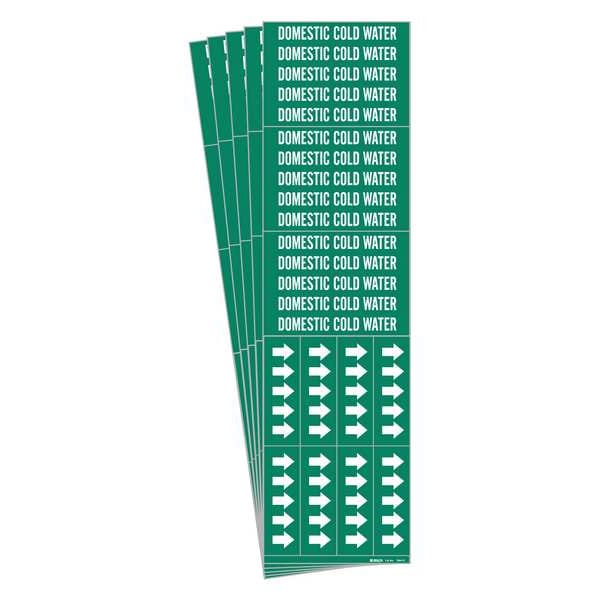 Brady Pipe Marker, Domestic Cold Water, PK5 7084-3C-PK - main