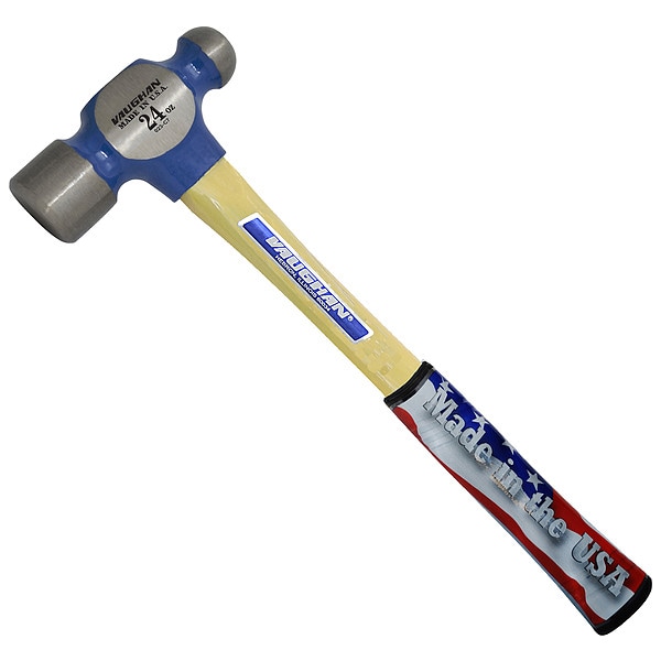 Vaughan Ball Pein Hammer, 24 oz, Fiberglass Handle FS224 Zoro