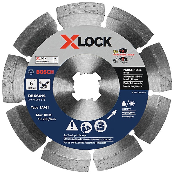 Bosch Diamond Grinder Blade, 6" Blade, XLock DBX641S Zoro