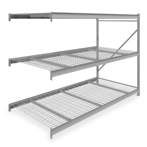 Tennsco Add-On Bulk Storage Rack, 48 in D, 96 in W, 3 Shelves 6940 | Zoro