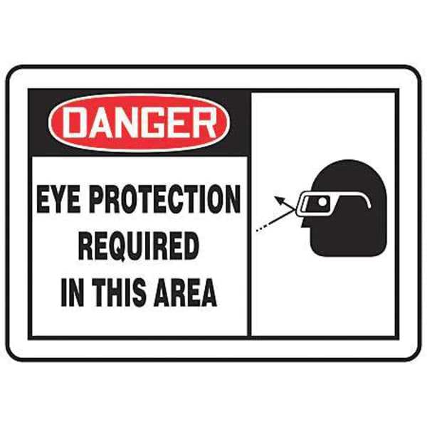 Accuform Danger Sign, 10" Height, 14" Width, Vinyl, Rectangle, English MPPE075VS
