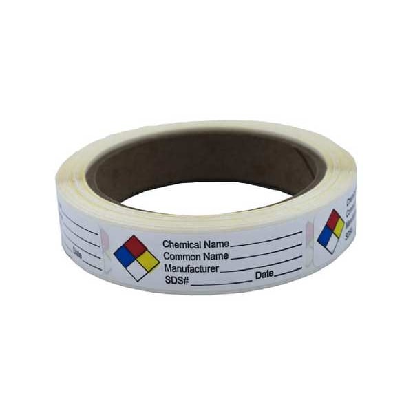 Roll Products Hazard Chemical Label, 3/4HX2-1/2W, PK250 141539
