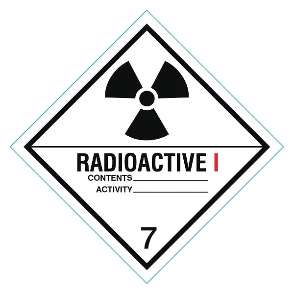 Stranco 4" x 4", DOT Label, Radioactive I Legend, Black on White HMSL