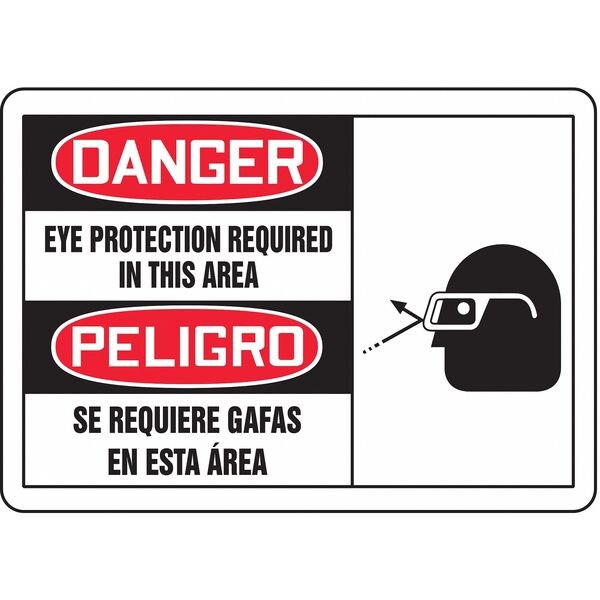 Accuform Spanish-Bilingual Danger Sign, 10 in Height, 14 in Width ...