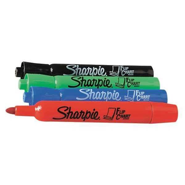  SHARPIE Flip Chart Markers, Bullet Tip, Assorted Colors, 4  Pack : Permanent Markers : Office Products