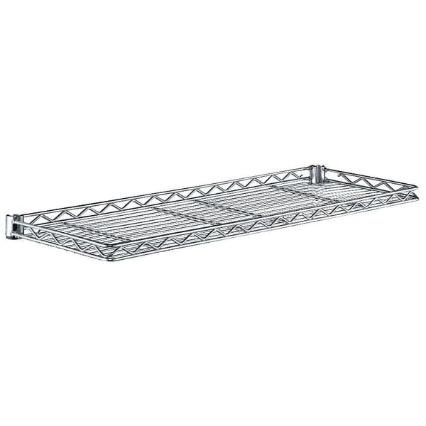 Metro Cantilever Shelf, 12"D x 24"W x 11/4"H, Chrome 1224CSNC Zoro