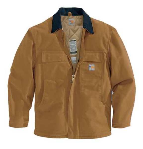 Carhartt Carhartt Flame Resistant Jacket, Brown, Cotton Duck, 4XL FRC066 BRN REG 4XL