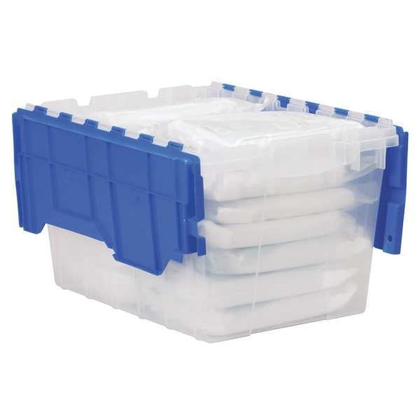 Akro-Mils 66486 CLDBL 12-Gallon Plastic Storage KeepBox with Attached Lid,  21-1/2-Inch by 15-Inch by 12-1/2-Inch, Semi Clear - Pack of 6
