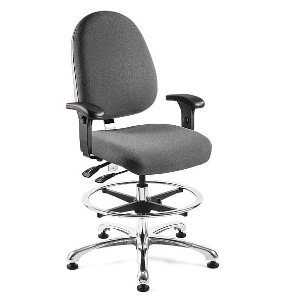 Bevco Fabric Task Chair, 21-1/2" to 31-1/2", Standard, Gray 9551L-S-GYF-A5