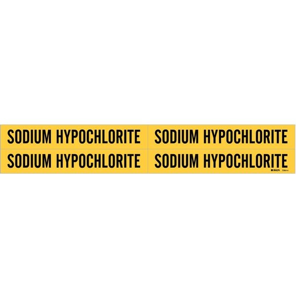 Brady Pipe Mrkr, Sodium Hypochlorite, 3/4to2-3/8 7264-4