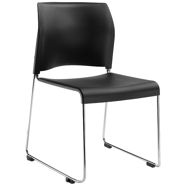 National Public Seating Stacking Chair 8800 Series, Plastic Black 88101110