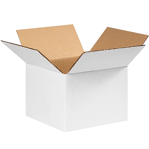 Zoro Select 8 in x 8 in x 6 in Shipping Box, White