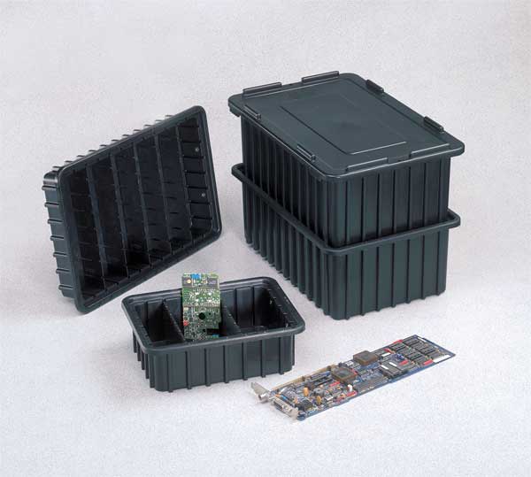 Lewisbins Divider Box, Black, Polyethylene, 22 3/8 in L, 17 7/16 in W, 12 in H, 2 cu ft Volume Capacity DC3120-SXL    BUY 3S