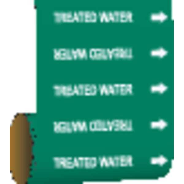 Brady Pipe Marker, Treated Water, Green, 41582 41582