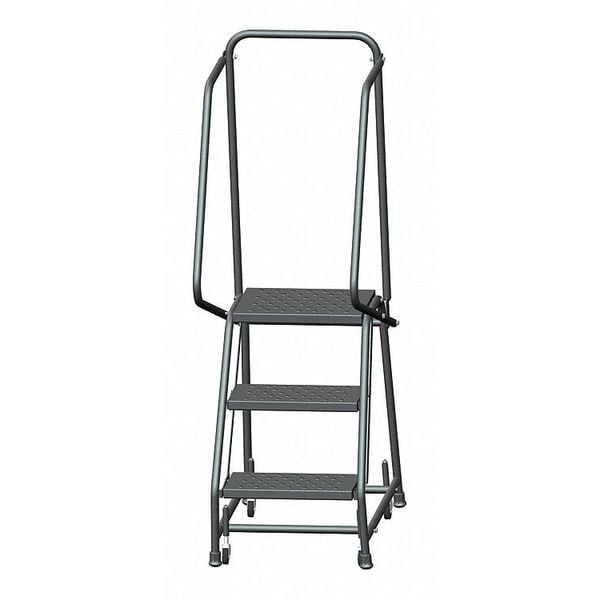 Ballymore 58 1/2 in H Steel Rolling Ladder, 3 Steps H318P