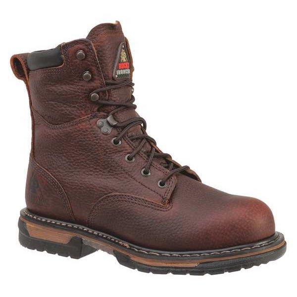 Rocky Work Boots, Pln, Mens, 9-1/2W, Brown, PR FQ0005693