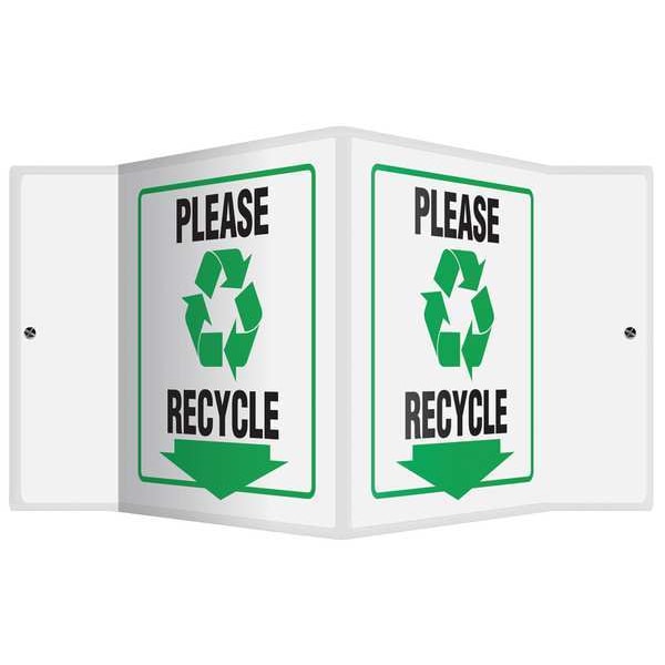 Accuform VShape Projection Sign, 8"X18", Plastic, PSP386 PSP386 Zoro