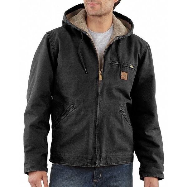Carhartt Duck Jacket, Insulated, Black, L J141 BLK REG LRG | Zoro