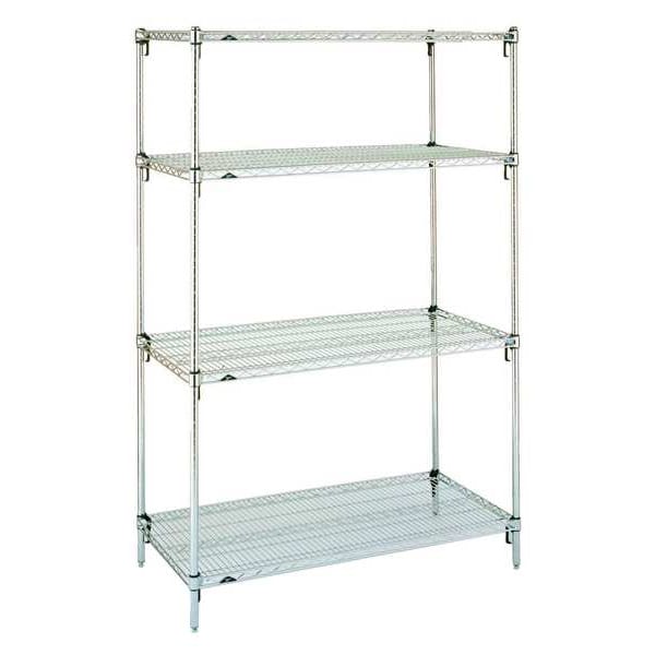 Metro Wire Shelving Unit, 24"D x 60"W x 63"H, 4 Shelves, Chrome A566C