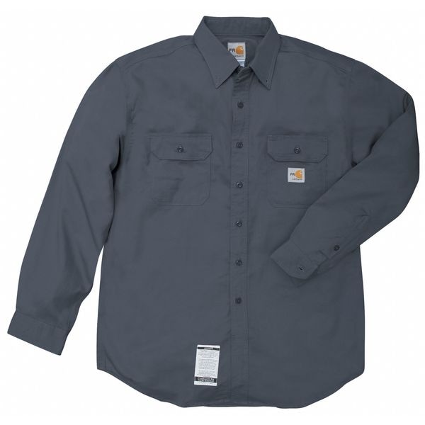 Carhartt Carhartt Flame Resistant Collared Shirt, Navy, Cotton/Nylon ...