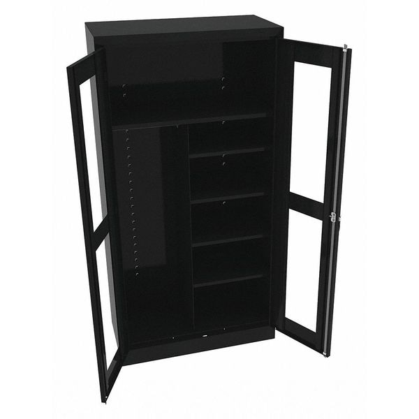 Tennsco 24 ga. ga. Steel Storage Cabinet, 36 in W, 72 in H, Stationary CVD7214 BLACK