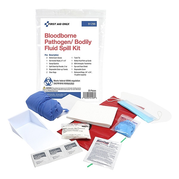First Aid Only Bloodborne Pathogen Bodily Fluid Kit 91296 Zoro