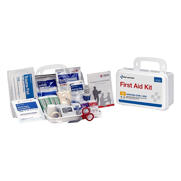 First Aid Only First Aid Kit, 10 People Served, 8" W, 5" H 91322