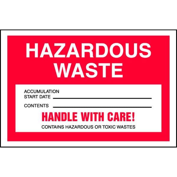 Accuform DOT Handling Label, 4" H, 6" W, MHZW15EVP MHZW15EVP Zoro