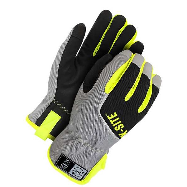 Bdg Mechanics Gloves, XL, Black/Gray/Yellow 20-9-10360-XL