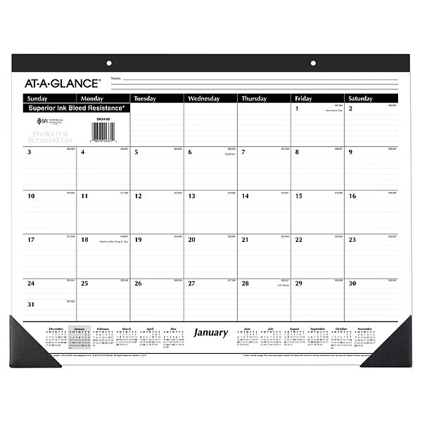 AtAGlance Desk Pad Calendar, 22x17 In. AAGSK2400 Zoro