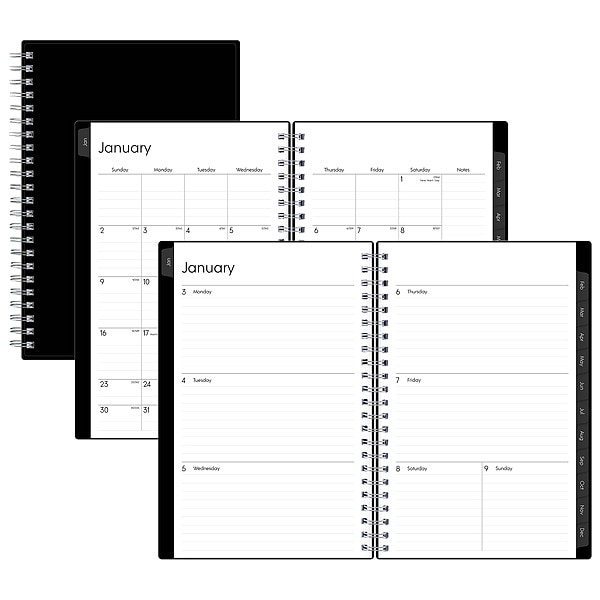 Blue Sky Planner, 5 x 8", Black, WeeklyMonthly BLS111291 Zoro