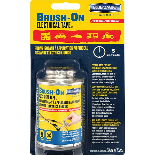 Blue Magic Brush On Electrical Tape, Red, 4 Oz BOT58TRI Zoro