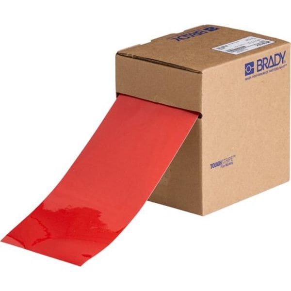 【たばん】 Brady Floor Marking Tape, Polyester, No Legend, Red, 4 in W