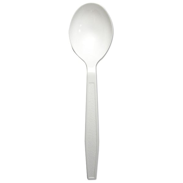 Zoro Select Disposable Soup Spoon, White, Heavy, PK1000 V01804